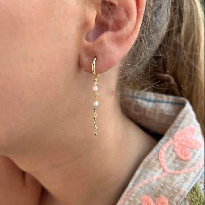 Wioga Teresa Øreringe m. Perler - Øreringe - E-8907-GP