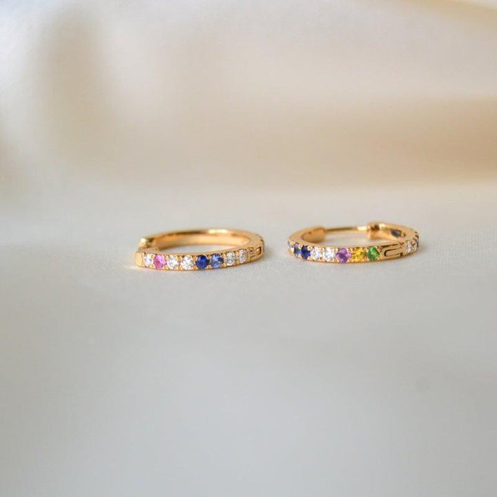 Anpé Atelier Kyra Creoler 18kt guld m. Brillianter og Ædelstene - Øreringe - 23-2-Customized