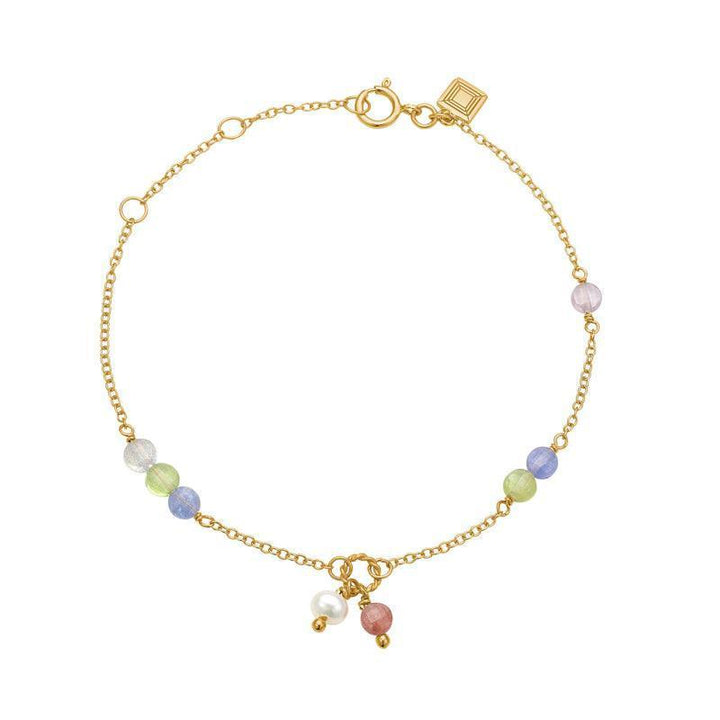 Carré Armbånd med Pastel farvet ædelsten - FB4364LBBIPSTZPE - Armbånd - FB4364LBBIPSTZPE