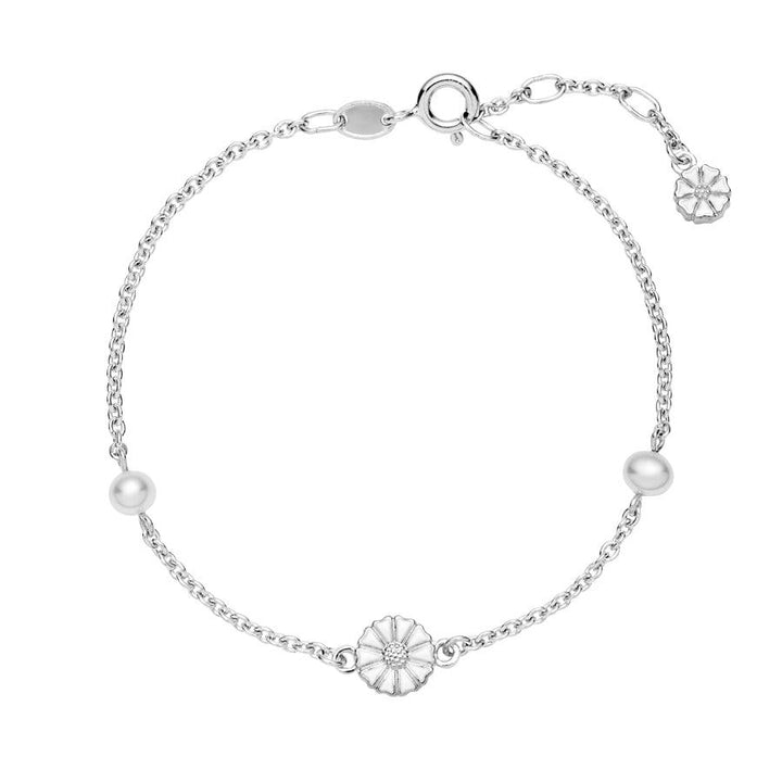 Marguerit Sølv Armbånd m. perler - 9015039-33-H - Armbånd - 9015039-33-H