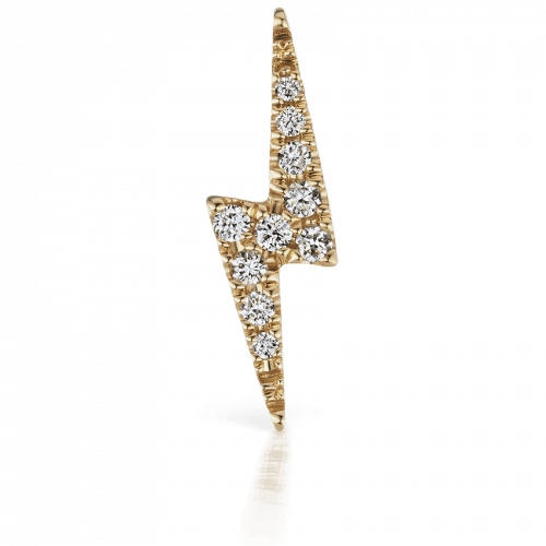 MARIA TASH 11mm Diamond Lightning Bolt Threaded Stud - Øreringe - XLB11D-001