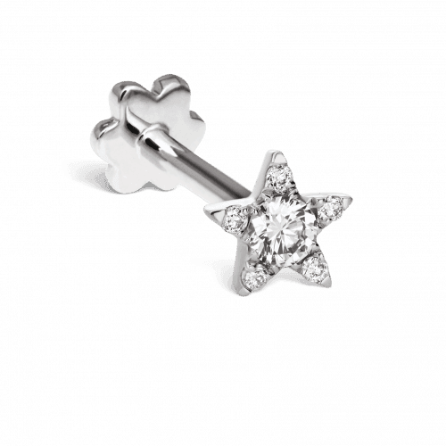 MARIA TASH 4.5mm Diamond Star Threaded Stud 18kt hvidguld - Øreringe - XSTAR45D-W-001