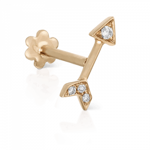 MARIA TASH 7.5mm Diamond Arrow Threaded Stud 18kt - Øreringe - XAR75D-001