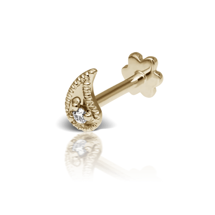 MARIA TASH Diamond Paisley Threaded Stud Right - Øreringe - XPAISD-YG-W5-R-001