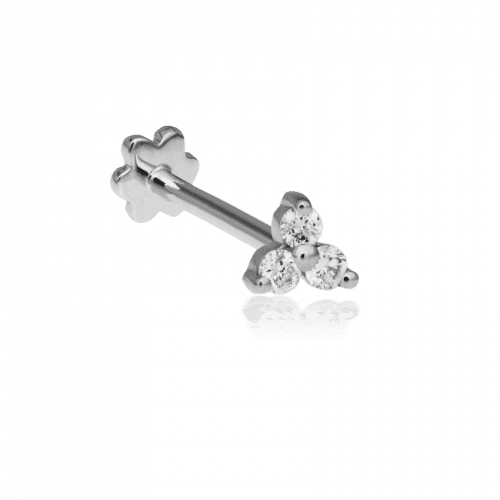 MARIA TASH Diamond Trinity Threaded Stud 18kt Hvidguld - Øreringe - X3DTRD-W-001