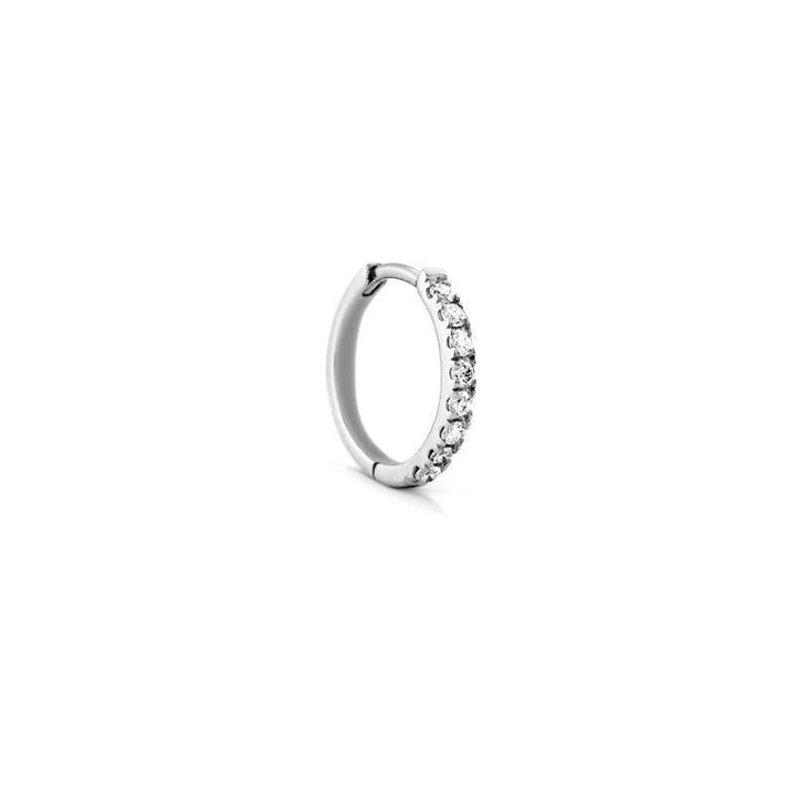 Ro Copenhagen 18kt Rock Classic Diamant Creol 10mm Hvidguld - Øreringe - 119249