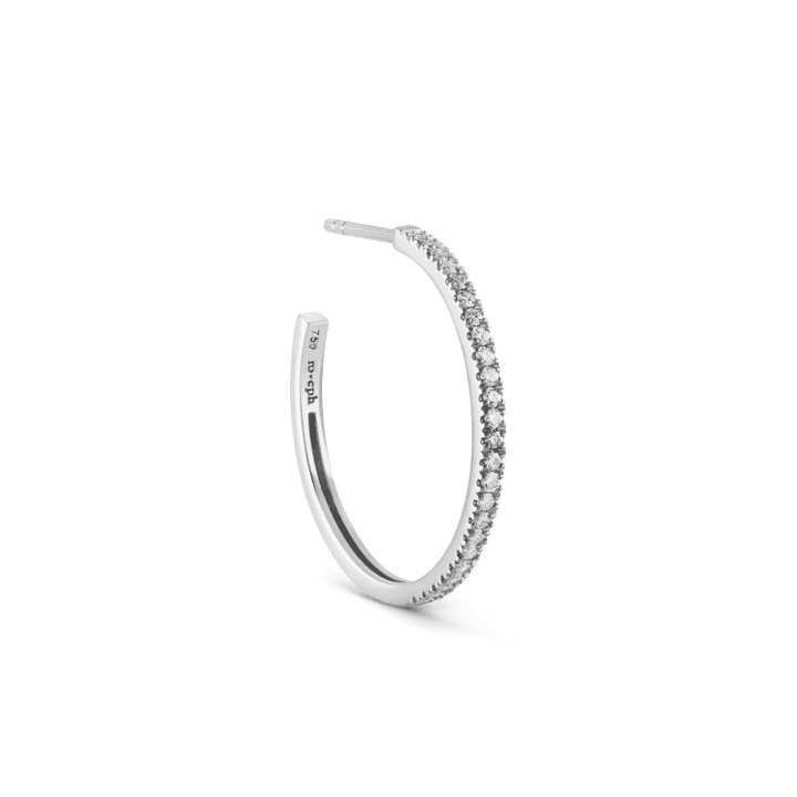 Ro Copenhagen 18kt Rock Classic Diamant Creol Hvidguld - Øreringe - 119261