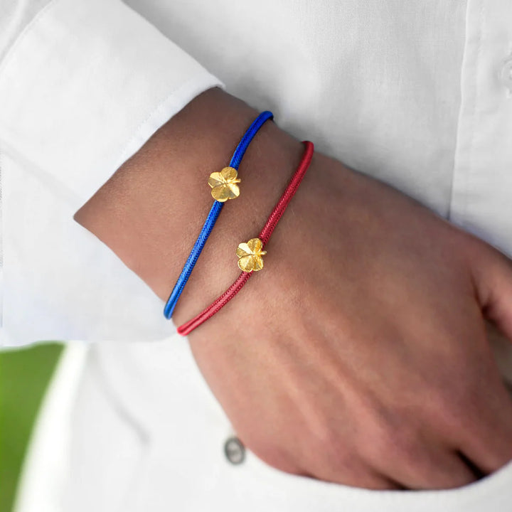Flora Danica Four-Leaf Clover Silk Bracelet Student Red 
