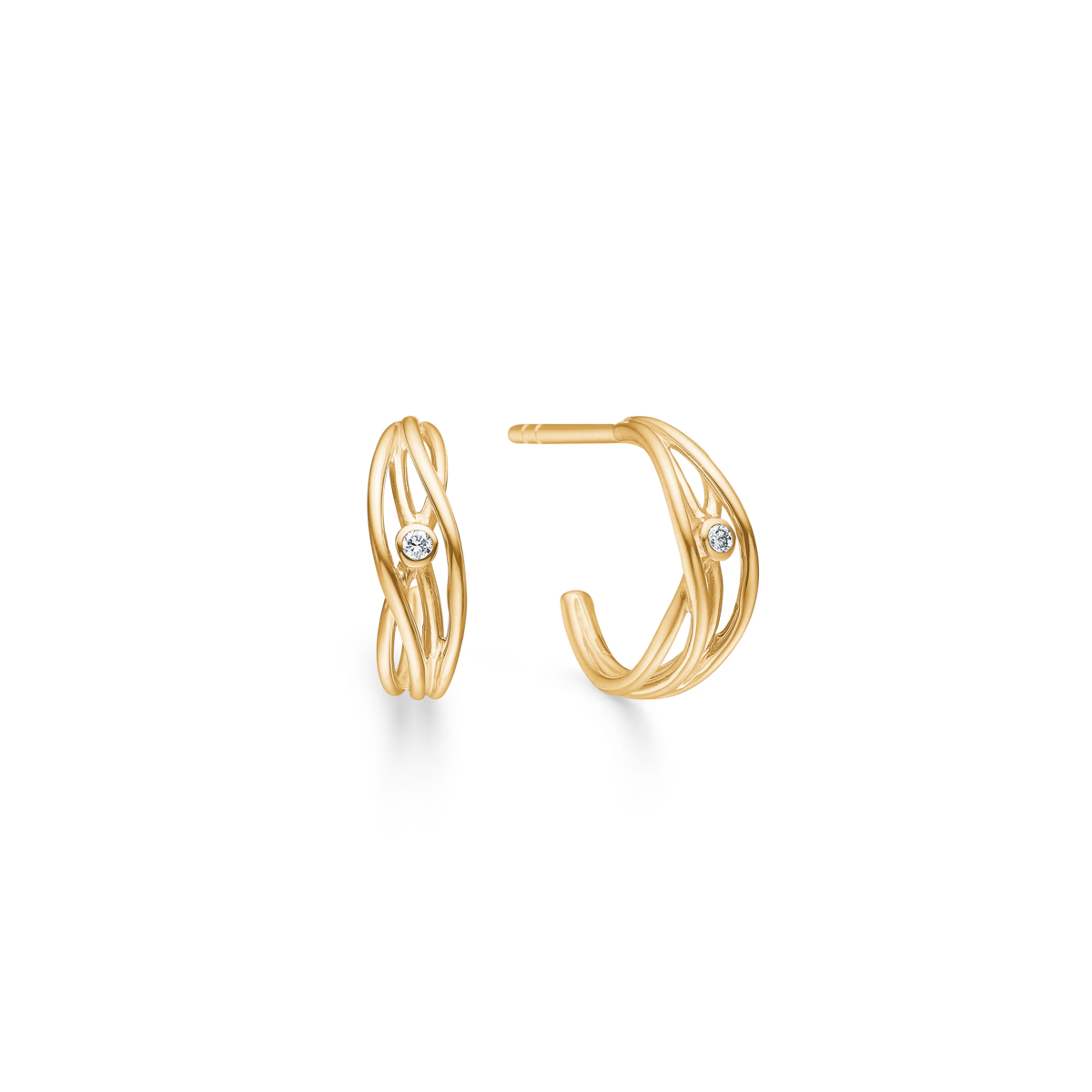 Mads Z Diamond Nest Creole In 14kt Gold And Diamonds