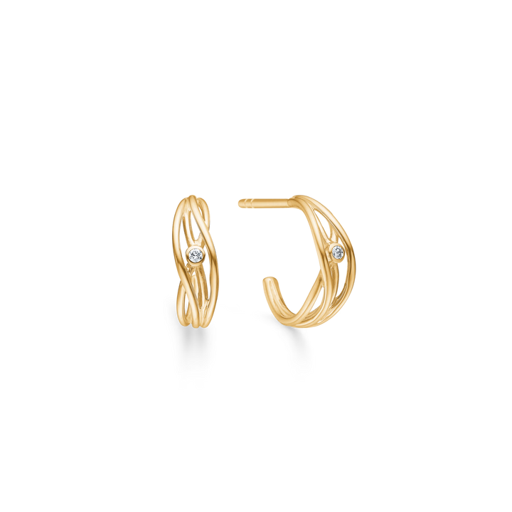 Mads Z Diamond Nest Creole In 14kt Gold And Diamonds