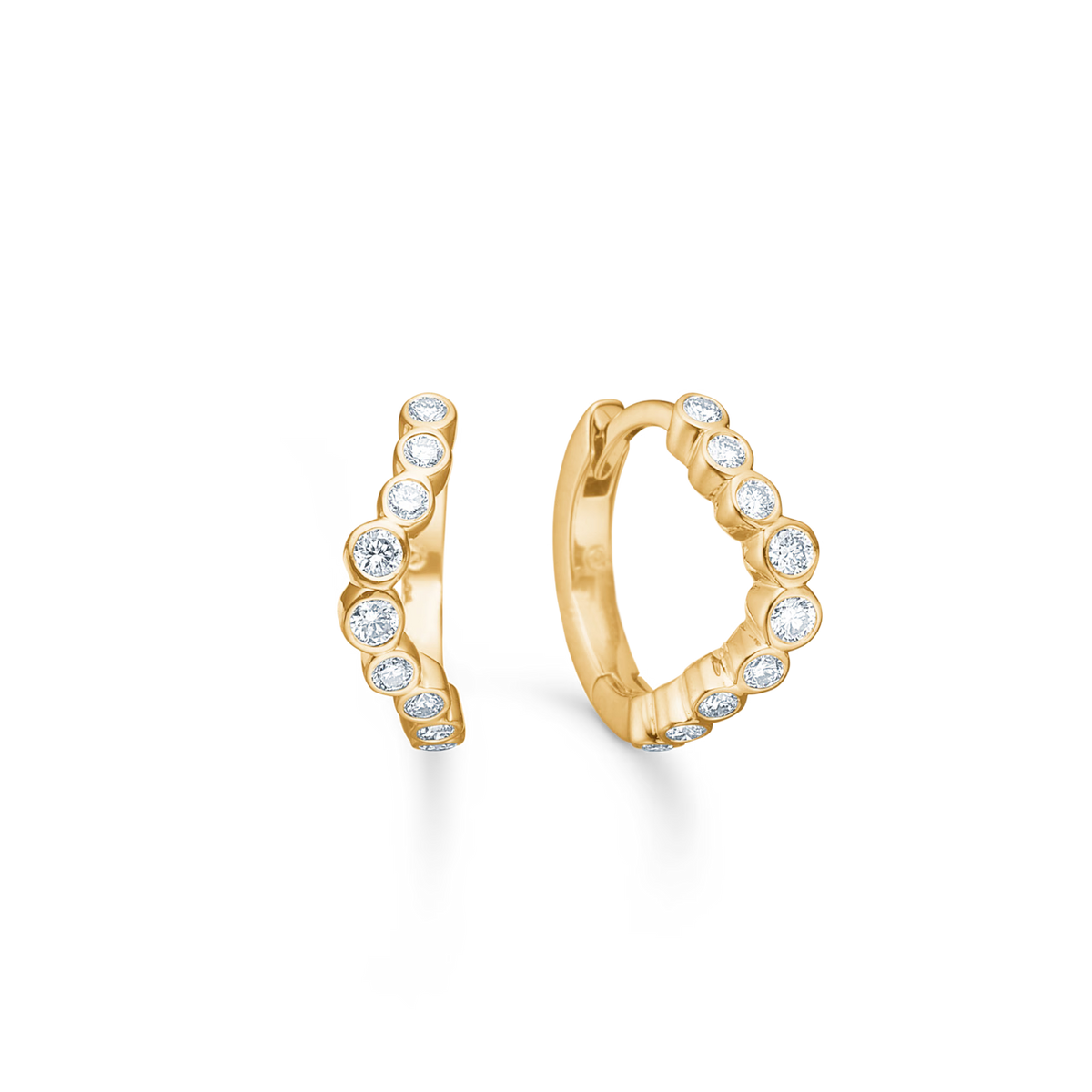 Mads Z Freya Hoop Earrings in 14 kt. Gold with 0.20 ct. Diamonds 