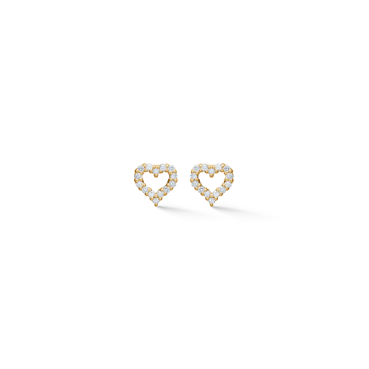 Mads Z 14kt Tender Heart Earrings in Gold with Diamonds 