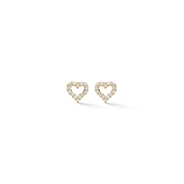 Mads Z 14kt Tender Heart Earrings in Gold with Diamonds 
