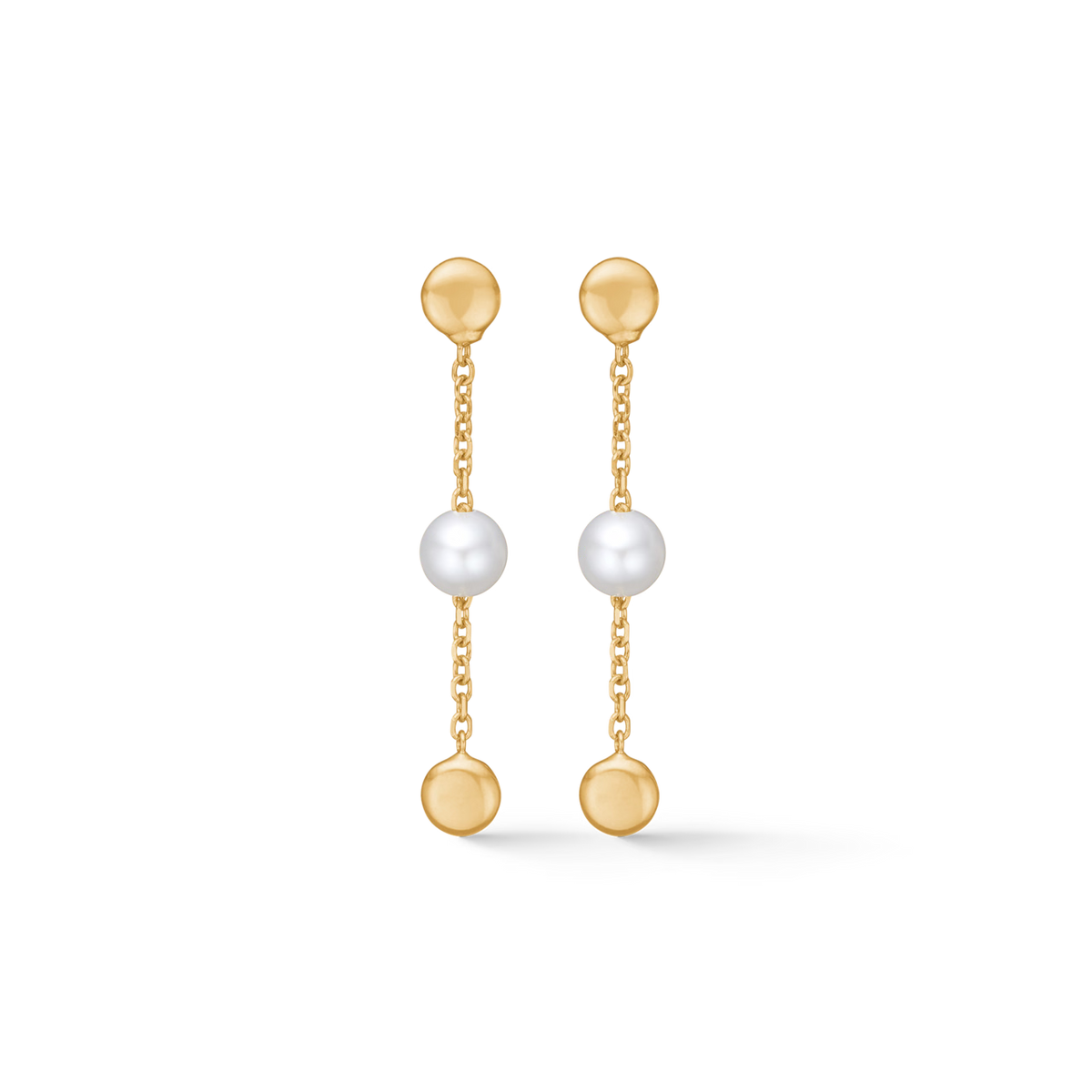 Mads Z 14kt Luna Earrings in 14 kt. Gold with Cultured Pearls 