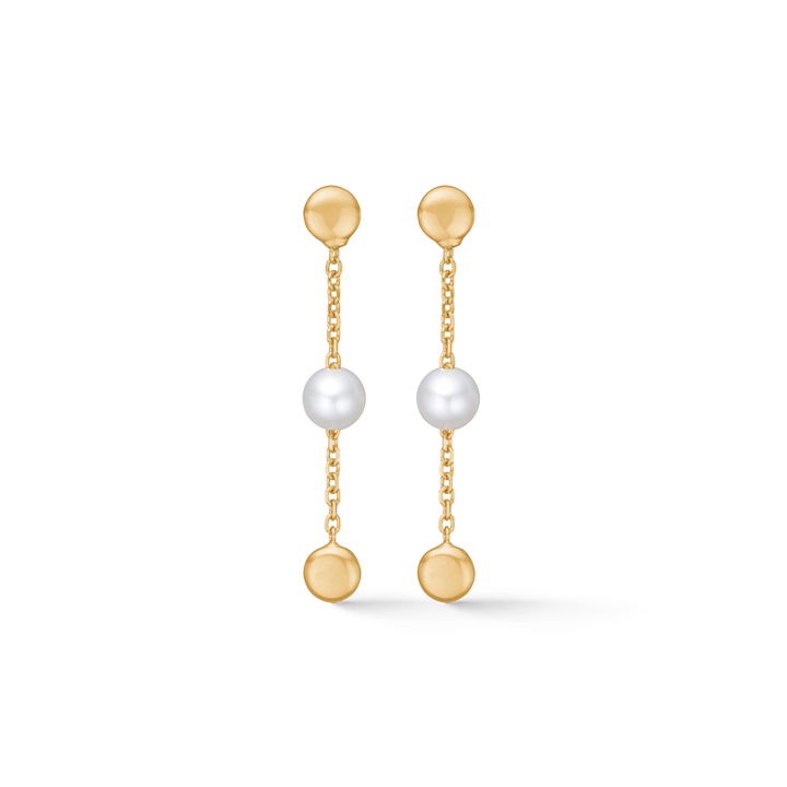 Mads Z 14kt Luna Earrings in 14 kt. Gold with Cultured Pearls 