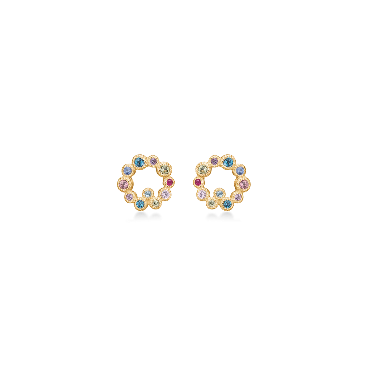 Mads Z Luxury Rainbow Orbis Earrings in 14 kt. Gold 