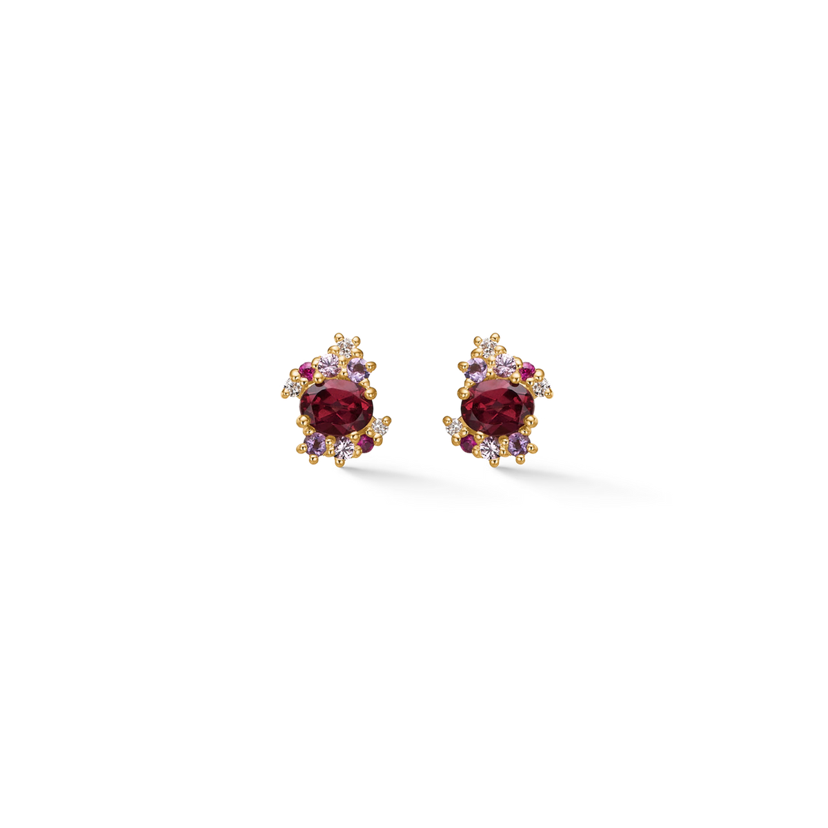 Mads Z Four Seasons Autumn Petite Ruby Earrings in 14 kt. Gold 