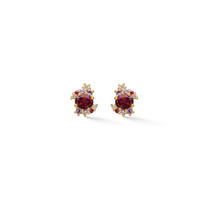 Mads Z Four Seasons Autumn Petite Ruby Earrings in 14 kt. Gold 