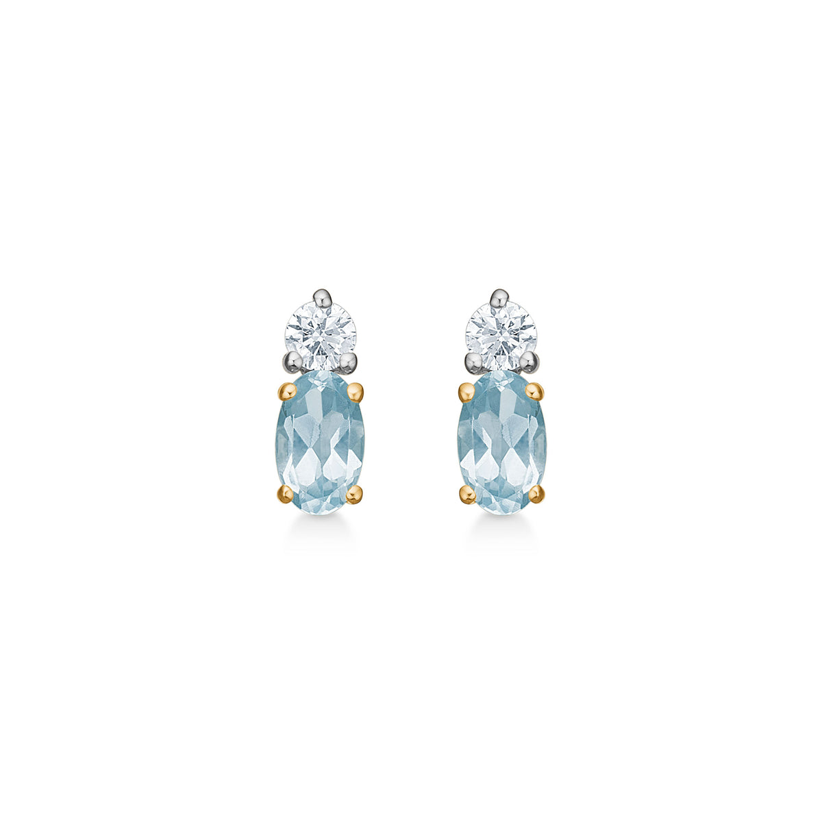 Mads Z Golden Sky earpieces in 14kt Gold with Topas and Diamonds