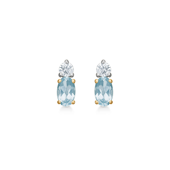 Mads Z Golden Sky earpieces in 14kt Gold with Topas and Diamonds