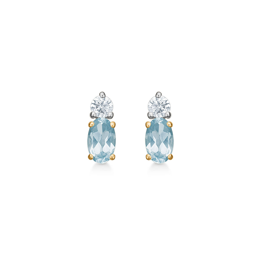 Mads Z Golden Sky earpieces in 14kt Gold with Topas and Diamonds