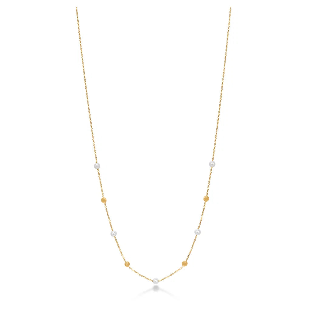 Mads Z Luna Necklace in 14 kt. Gold with Cultured Pearls 