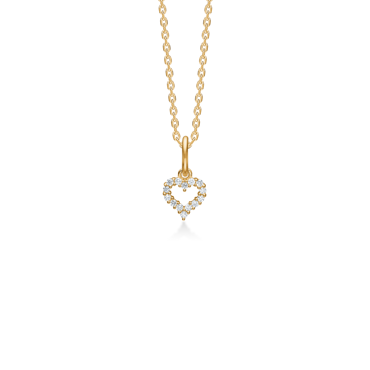 Mads Z Tender Heart Pendant in 14 kt. gold with diamonds 