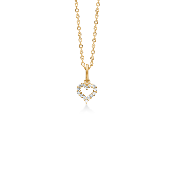 Mads Z Tender Heart Pendant in 14 kt. gold with diamonds 