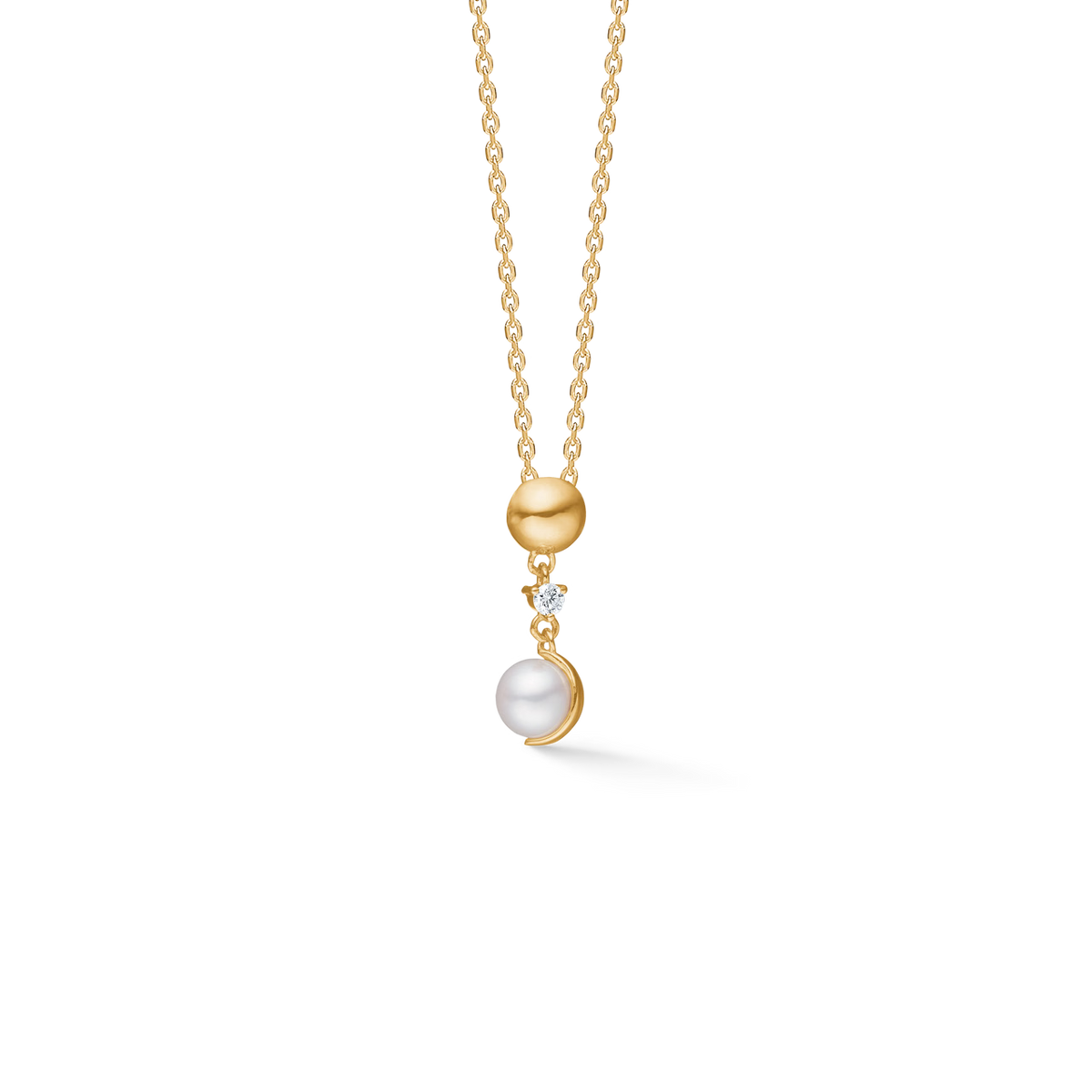 Mads Z Moonchild Pendant in 14 kt. Gold with Diamond & Pearl 