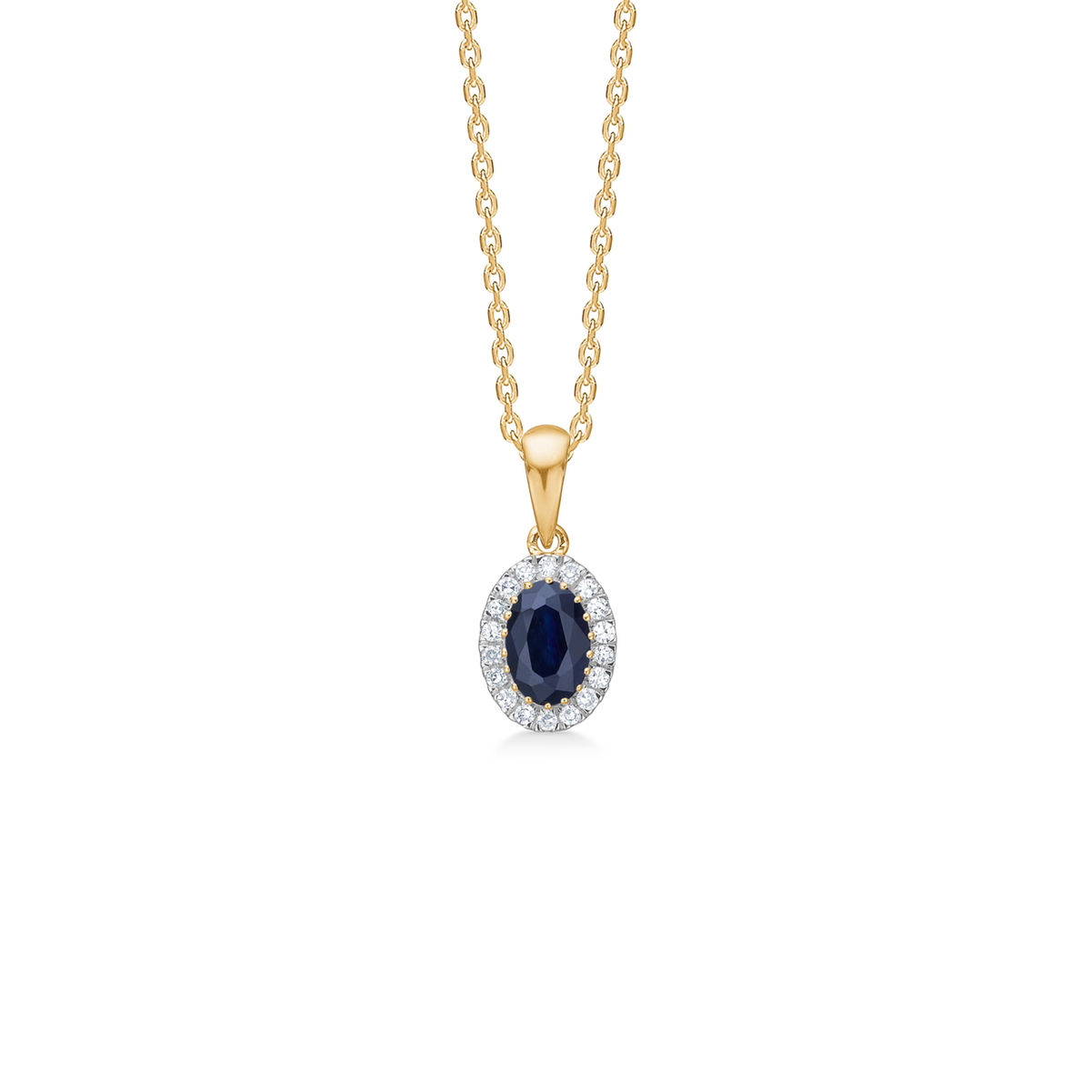 Mads Z Midnight Bloom Sapphire Pendant - 14 Karat Gold with Diamonds – 1534078