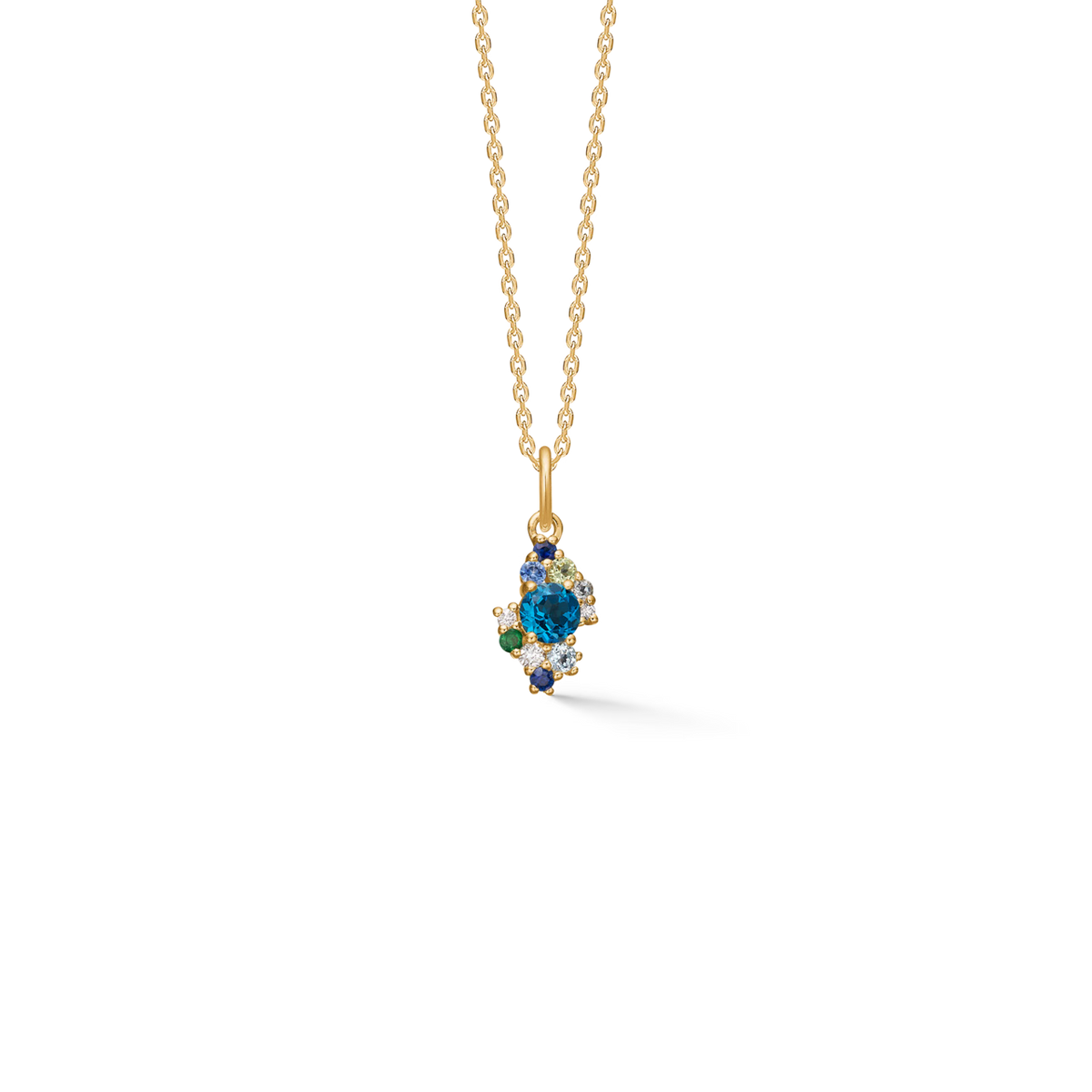 Mads Z Four Seasons Autumn Petite Blue Topaz Pendant in 14 kt. gold 