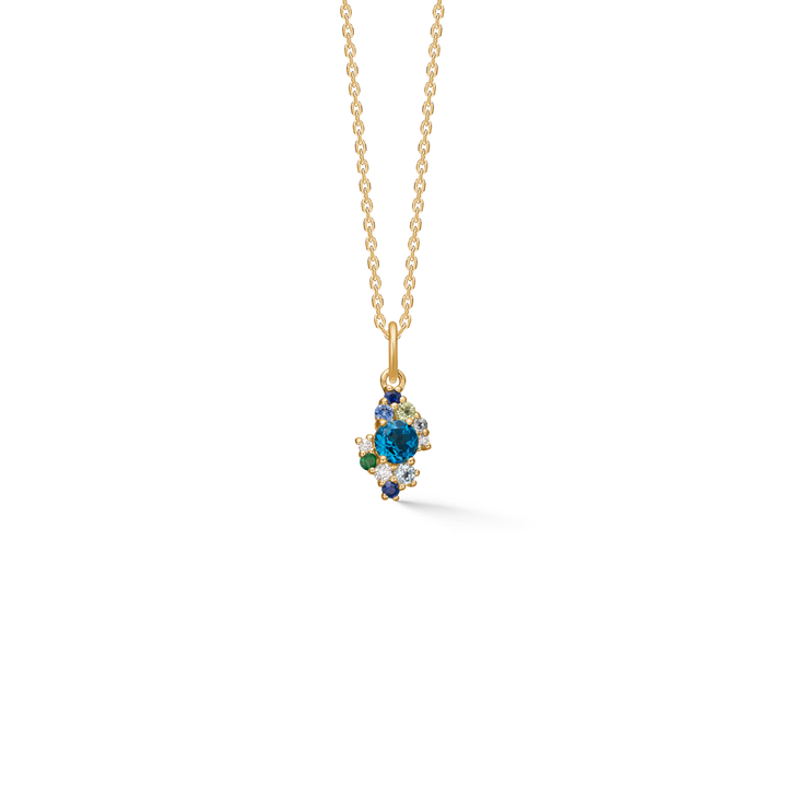 Mads Z Four Seasons Autumn Petite Blue Topaz Pendant in 14 kt. gold 