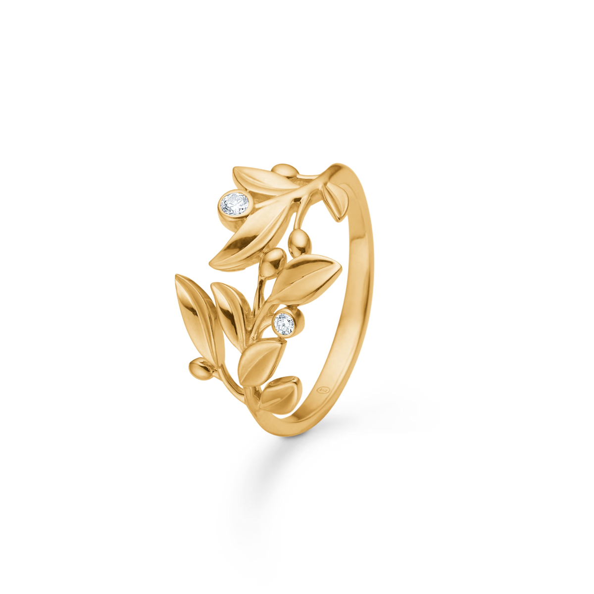 Mads Z Olive Love Ring in 14 kt. Gold with Diamonds 