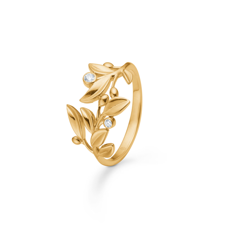 Mads Z Olive Love Ring in 14 kt. Gold with Diamonds 