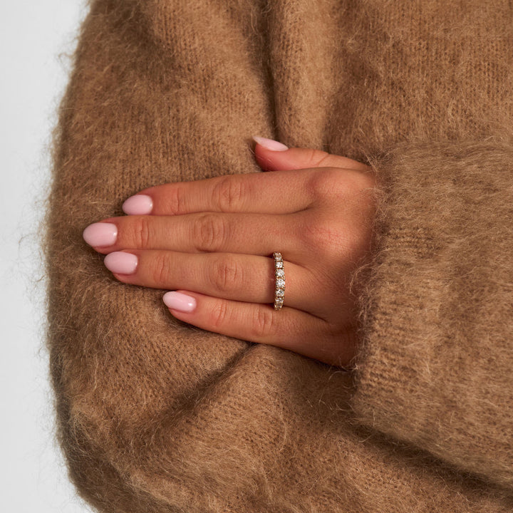 Engagement ring Crown Princess in 14 kt gold with 0.75 ct diamonds