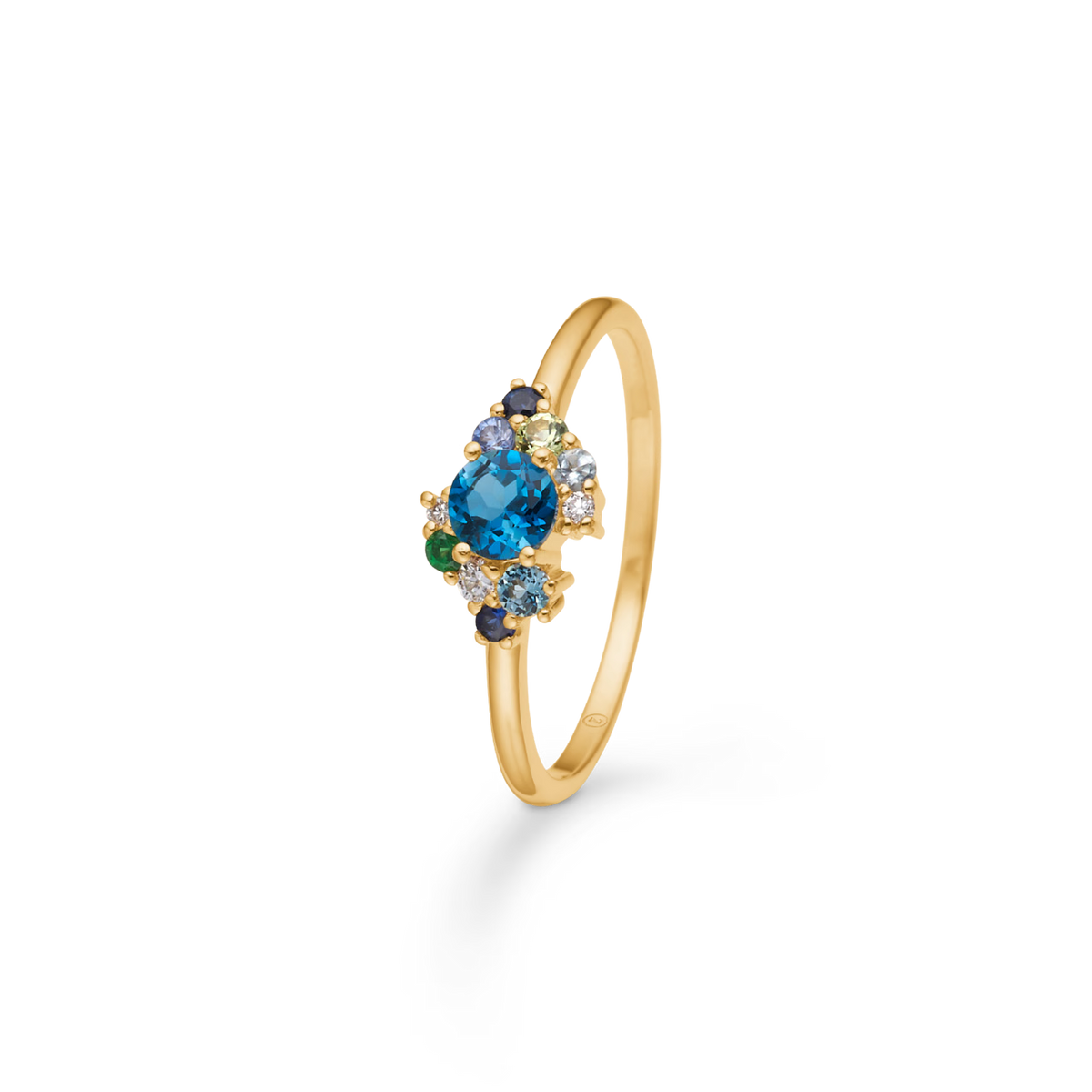 Mads Z Four Seasons Autumn Petite Blue Topaz Ring in 14 kt. Gold 