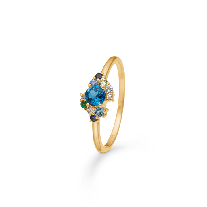 Mads Z Four Seasons Autumn Petite Blue Topaz Ring in 14 kt. Gold 