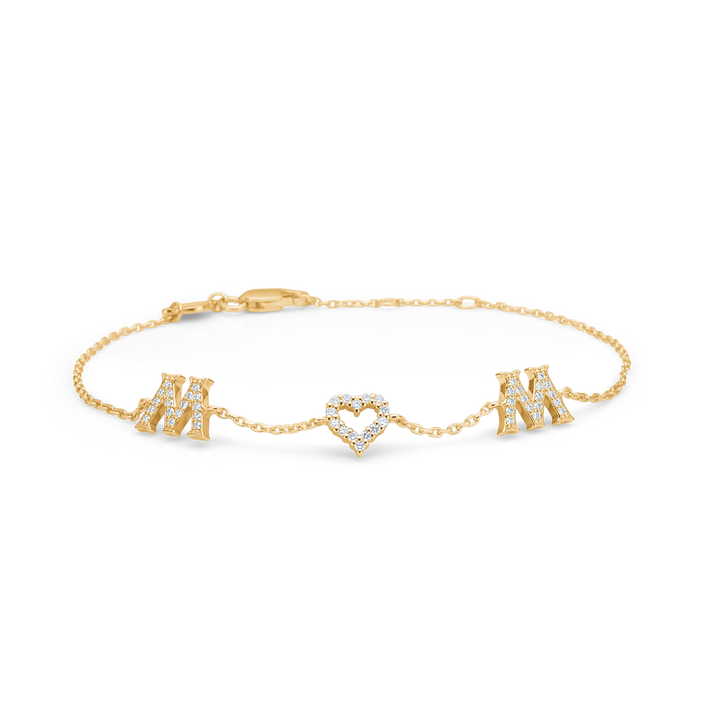 Mads Z Wow / Mom Bracelet in 14 kt. gold w. Diamonds 