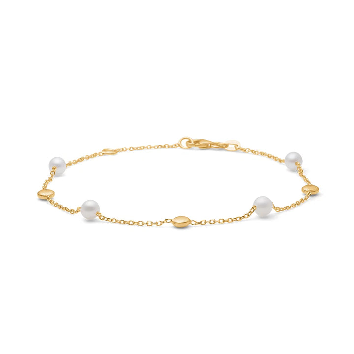 Mads Z Luna Bracelet in 14 kt. Gold with Cultured Pearls 