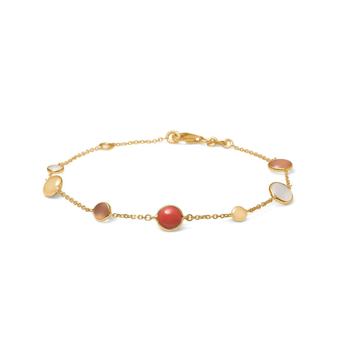 Mads Z Coralie Bracelet in 14 kt. Gold - Coral & Moonstone 