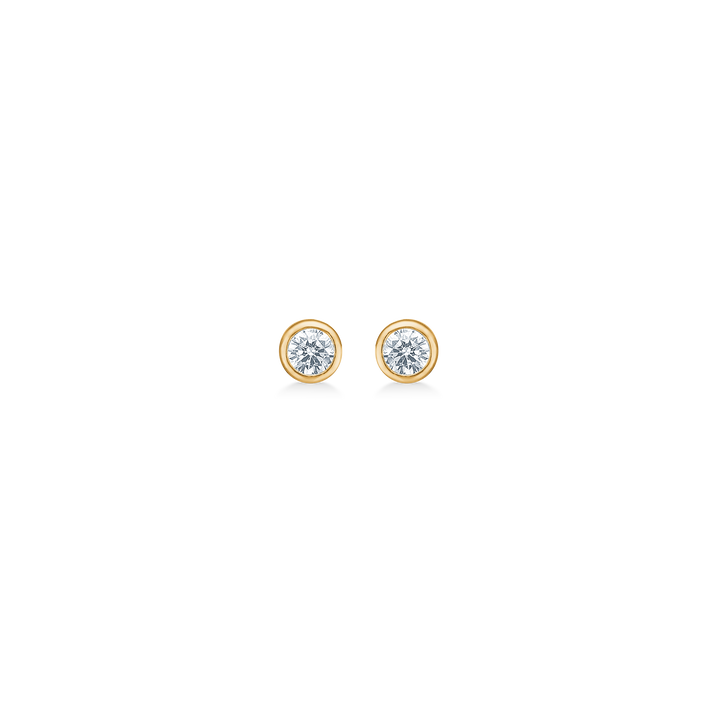 Mads Z Silver Vera Earrings 8kt Gold with Zirconia 