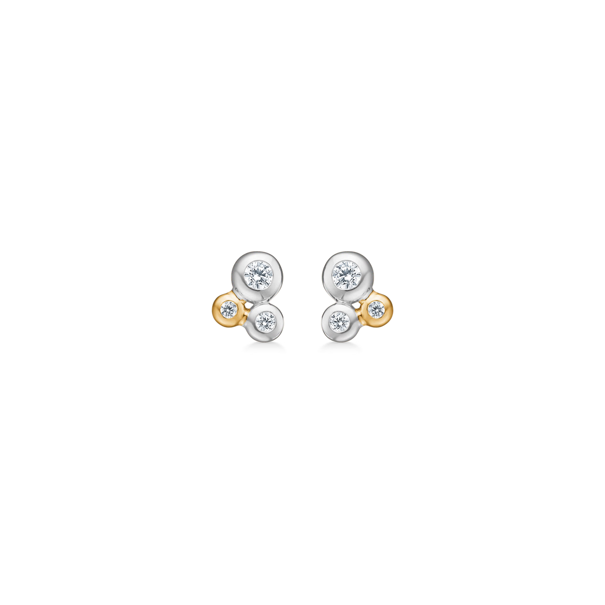 Mads Z Silver Nola Earrings with 8kt Gold 