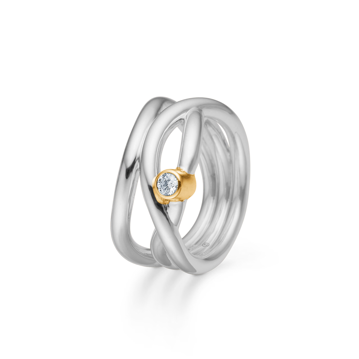 Mads Z Silver Astrid Ring with 8kt Gold 