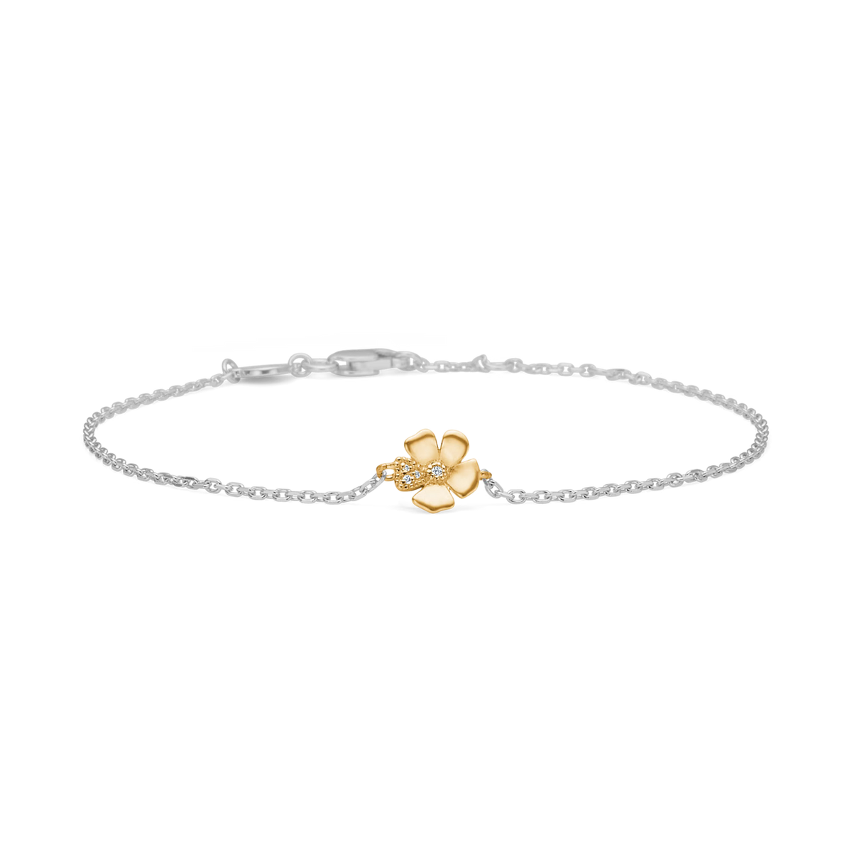 Mads Z Fleur bracelet in silver and 14 kt. gold with diamonds 