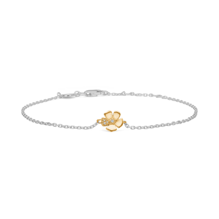 Mads Z Fleur bracelet in silver and 14 kt. gold with diamonds 