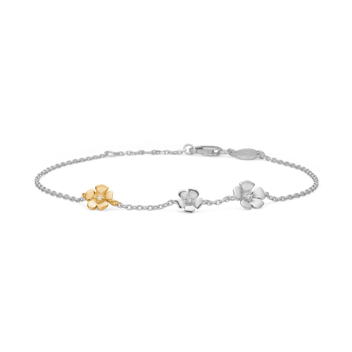 Mads Z Silver Fleur Bracelet with 14kt 0.012ct W.Si 