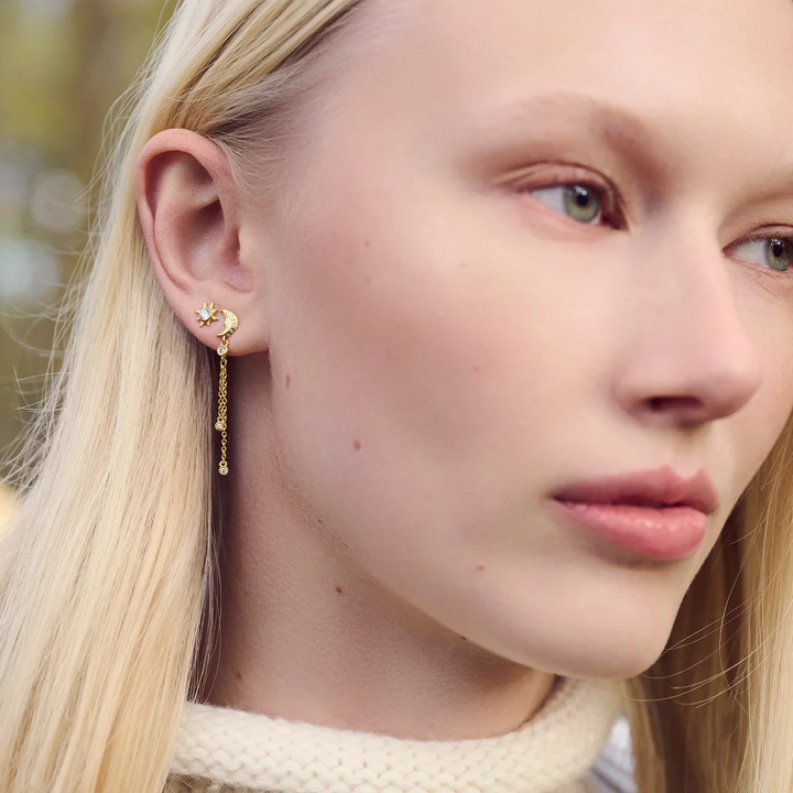 Maanesten Kya Gold-Plated Earrings with Moon & Shooting Star – product image 2