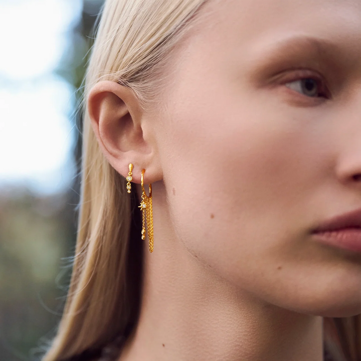 Maanesten Bjork Gold-Plated Earrings with Moon & Shooting Star – product image 2