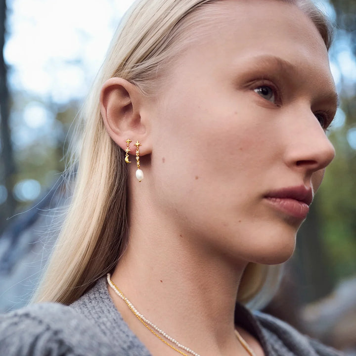 Maanesten Celise Gold-Plated Earrings with White Zirconia – product image 2