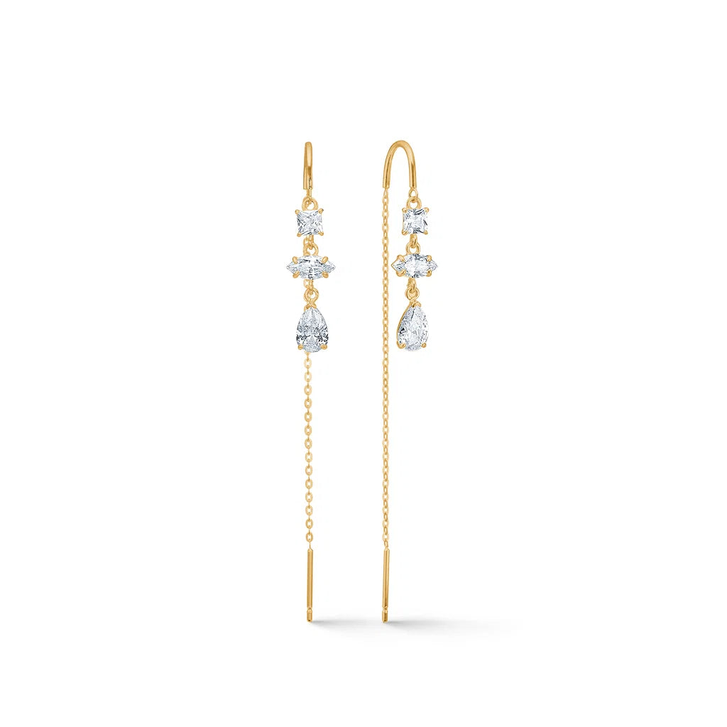 Mads Z Mosaic Earrings in 8 kt. Gold with Zirconia 